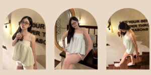 Áo cổ vuông phối set ngắn
