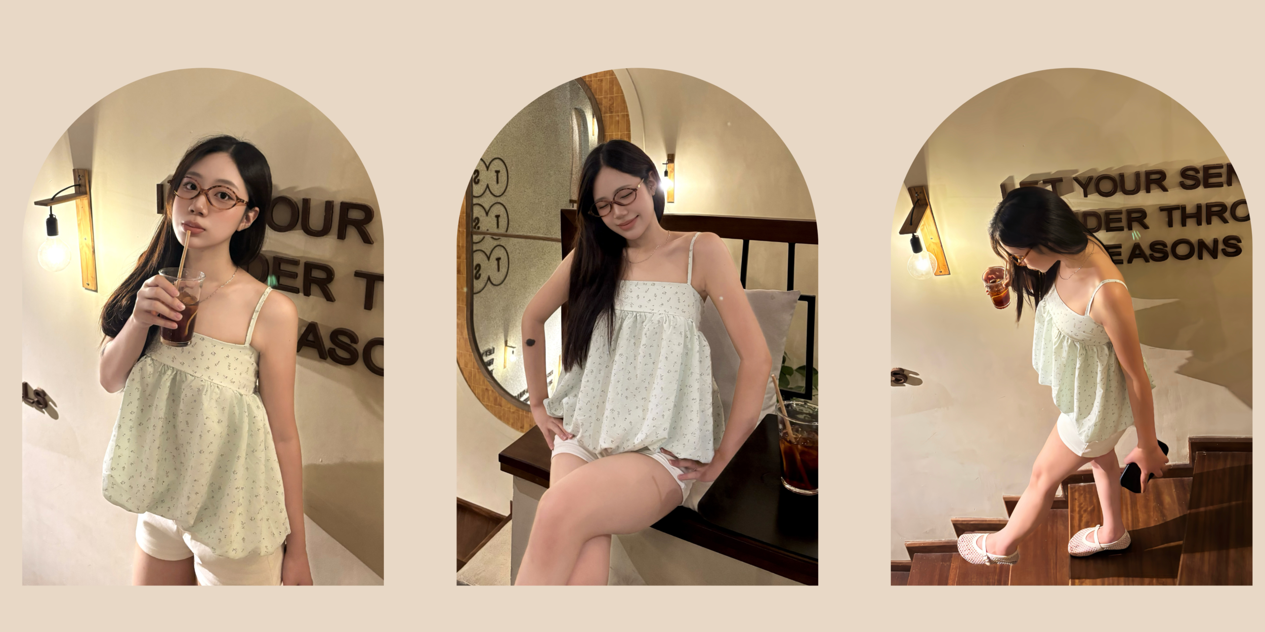 Phối chân váy chữ A với áo hai dây