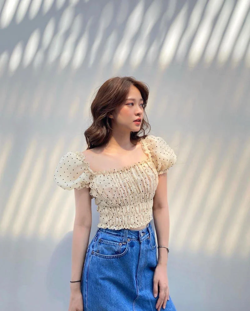 áo croptop tay bồng