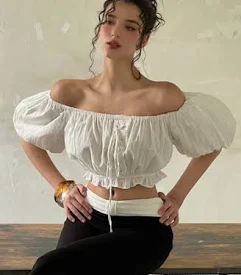 áo trễ vai croptop
